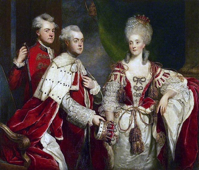 Portrait of George, with his wife Elizabeth and brother William, by Joshua Reynolds, 1780