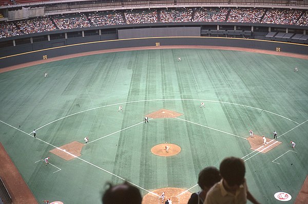 Riverfront Stadium, where the Reds played during the 1970s
