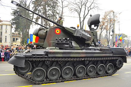 A Gepard SPAAG on the Romanian National Day parade on December 1, 2009, at the Triumph Arch in Bucharest