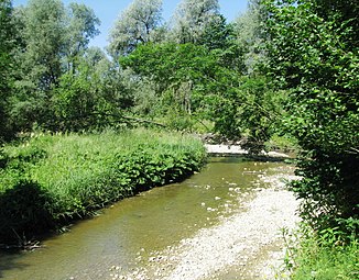 Der Rottbach kurz vor seiner Mündung in den Lech