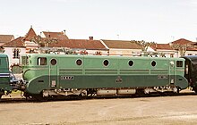 BB 9004 zusammen mit der CC 7107 im Bahnhof Morcenx, dem Endpunkt der Rekordstrecke von 1955