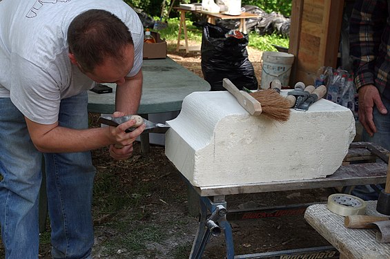 Stonemason at work