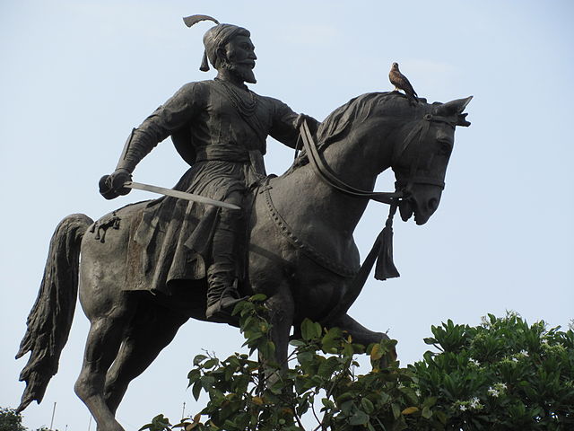 Statue of Shivaji, the warrior-king who brought the Maratha people and fighting style to prominence.