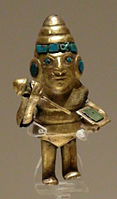 Apito mochica representando um guerreiro c. 1–800 d.C.
