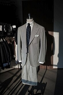 Single Breasted Seersucker Stripe – Light Grey Seersucker Peak-Lapeled Suit.jpg