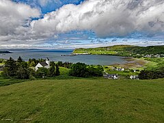 Uig and Uig Bay with ferry pier