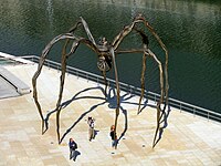 Sculpture of Brain Drain Louise Bourgeois, Maman, 1999, outside Museo Guggenheim