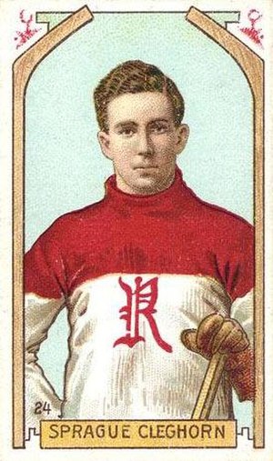 Cleghorn displayed on a 1911 C55 Imperial Tobacco hockey card,