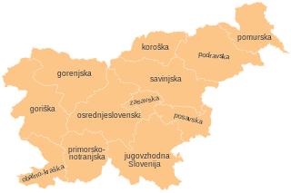 Zemljevid statističnih regij Slovenije