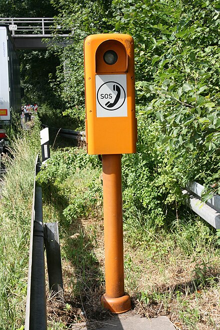 Emergency phone on the Autobahn