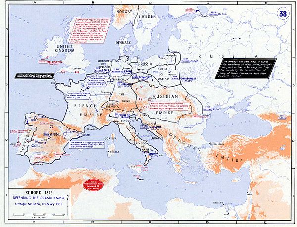 Strategic situation in Europe in February 1809