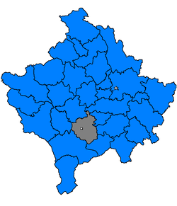 Vendodhja e komunës së Suharekës në Kosovë