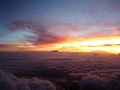 Sunrise on Mt Kili from the summit of Mt Meru