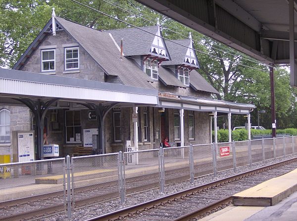 Swarthmore SEPTA Station at the foot of campus.