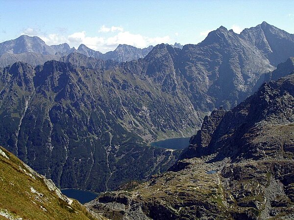 Tatra Mountains - Morskie Oko and Czarny Staw from Szpiglasowa Przełęcz.jpg