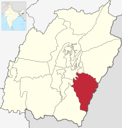 Localizacion del districte de Chandel en Manipur, qu'una part es venguda lo districte de Tengnoupal