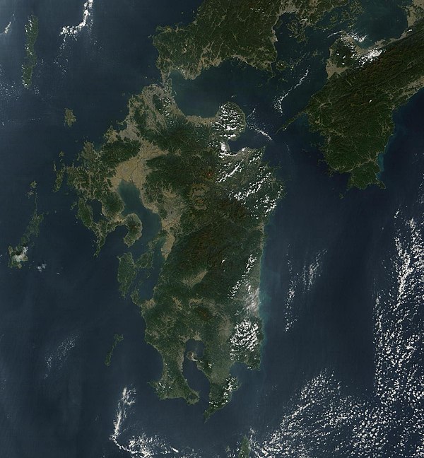 October 2009 NASA satellite image of Kyushu