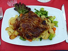 Thuringian marinated cutlet of pork (Rostbratel) with pan fried potatoes Thuringer Rostbratel.JPG