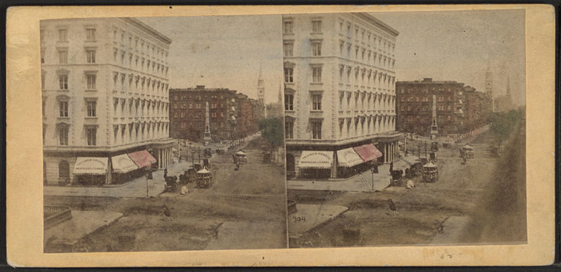 File:The Fifth Avenue Hotel and the Worth Monument from the Balcony of St. Germains, from Robert N. Dennis collection of stereoscopic views.jpg