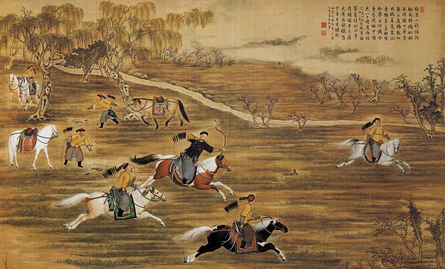 The Qianlong Emperor Hunting Hare by Giuseppe Castiglione (1755)