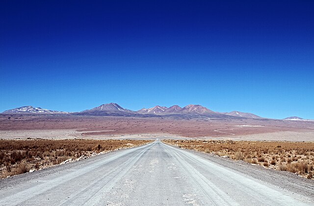 Road to the ALMA's Operations Support Facility and then on further to the Chajnantor Plateau at 5,000 metres above sea level.