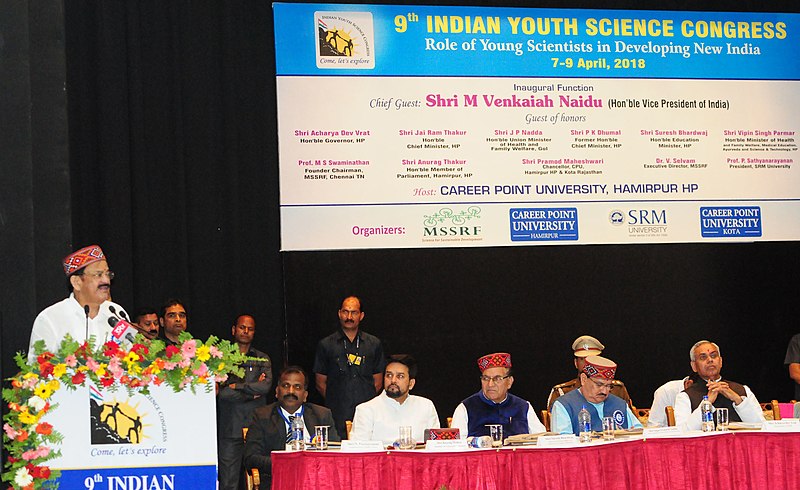 File:The Vice President, Shri M. Venkaiah Naidu addressing the 9th Indian Youth Science Congress, in Hamirpur, Himachal Pradesh.jpg