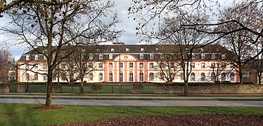 Western facade of monastery St. Irminen in Trier, Germany.