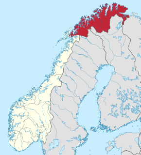 Poloha Troms a Finnmark na mapě Norska