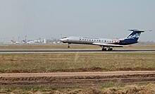 Tu-134 nella livrea della russa Nordavia all'aeroporto Kurumoč.