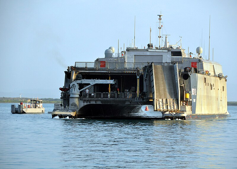 File:US Navy 110405-N-7764M-001 High Speed Vessel (HSV) 2 Swift approaches Wharf Bravo at Naval Station Guantanamo Bay, Cuba, after completing Southern.jpg