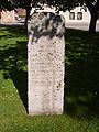 Memory stone on the south side, about the old grave yard, today the church park.