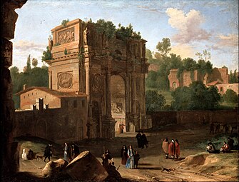 The Arch of Constantine, Rome – malet af Herman van Swanevelt, 1600-tallet