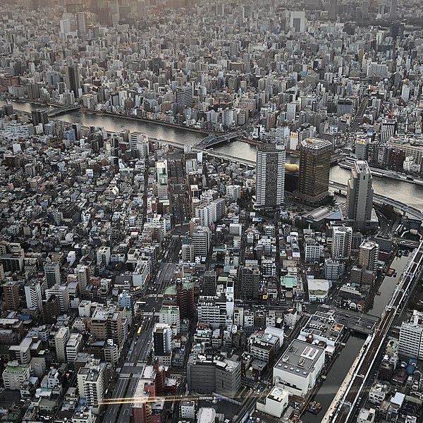 View of Sumida from the top of Tokyo Skytree