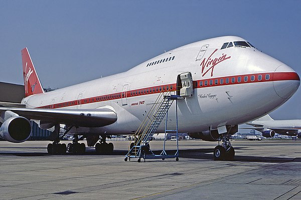 Boeing 747-200 Maiden Voyager operated the first scheduled Virgin Atlantic service on 22 June 1984
