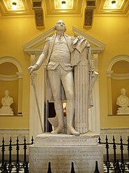 Jean-Antoine Houdon's statue at the State Capitol in Richmond, Virginia has been widely copied