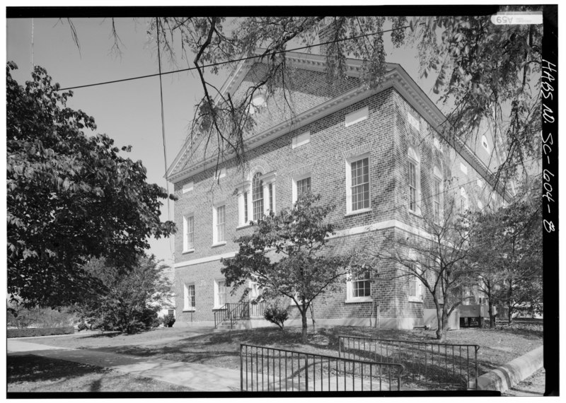 File:WEST (REAR) ELEVATION, LOOKING NORTHEAST - Lancaster County Courthouse, 104 North Main Street at Dunlap Street, Lancaster, Lancaster County, SC HABS SC,29-LANC,1-8.tif