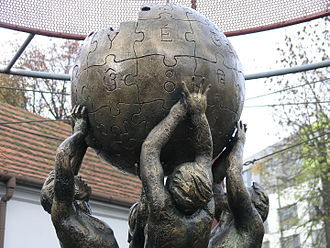 Wikipedia Monument in Slubice, Poland (2014, by Mihran Hakobyan) Wikipedia Monument in Slubice - detail.JPG