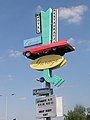 * Nomination Włocławek - hotel sign --Albertus teolog 22:10, 7 April 2016 (UTC)There are numerous dust/bird spots all around the image, plus a stripe at the top middle. And some chromatic aberrations on the hotel inscription. All fixable --A.Savin 09:23, 8 April 2016 (UTC) * Decline  Not done after 8 days --Hubertl 07:58, 16 April 2016 (UTC)