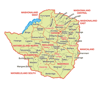 Administrative divisions of Zimbabwe Zimbabwe.geohive.gif
