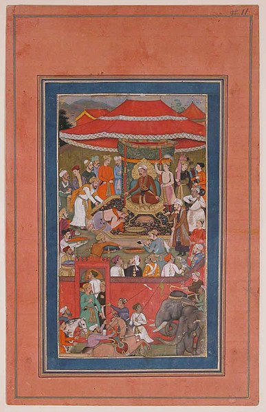 File:"Asaf khan Presents Offerings (?)", Folio from the Davis Album MET sf30-95-174-11a.jpg