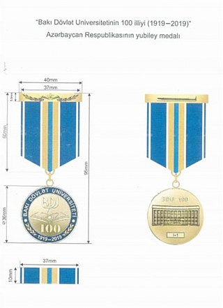 <span class="mw-page-title-main">Baku State University 100th anniversary medal</span>
