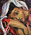 'Pensive woman in uncertain times' 40x36cm. Oil on canvas by Hennie Niemann jnr,2020.jpg