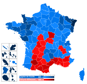 Élection présidentielle française de 1965 T2 résultats par département.svg