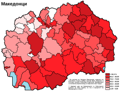 Карта на Македонците во Македонија