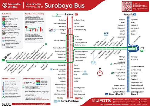 Peta Konektivitas Antar Koridor Suroboyo Bus