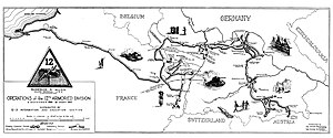 Campaign map showing the operations of the 12th Armored Division in Europe from 5 December 1944 to 5 May 1945 12th Armored Division (12 AD) Campaign Map.jpg