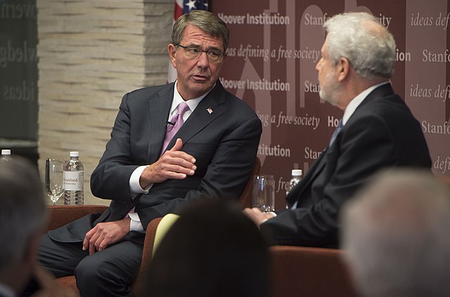 Former United States Secretary of Defense Ash Carter speaks about defense innovation at the institution in Washington, D.C. in September 2016