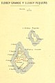 Mapa de Elobey Grande y Elobey Chico en 1887.