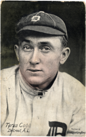 Cobb in 1913 1913 M101 Ty Cobb by Sporting News.png