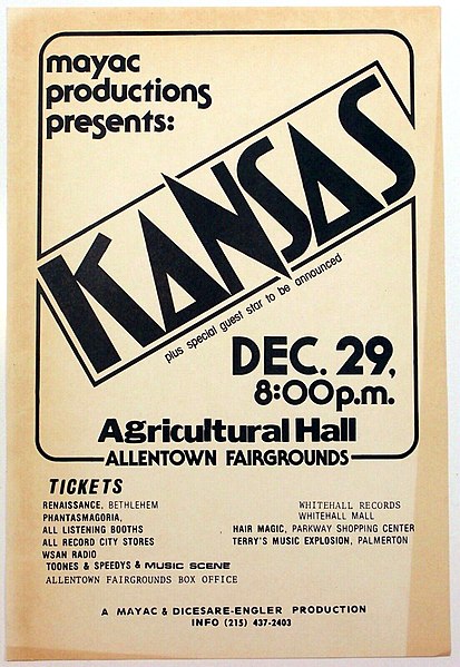 File:1976 - Ag Hall Concert Poster - Allentown Fair - Allentown PA.jpg